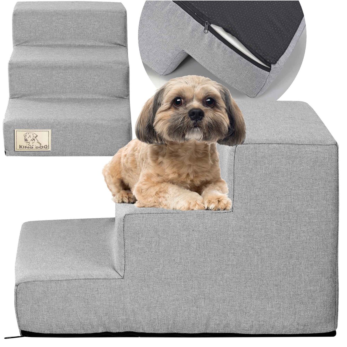 Schody Schodki Dla Psa Kota Rampa Podest 3 Stopnie Stabilne 45X30X30 Cm