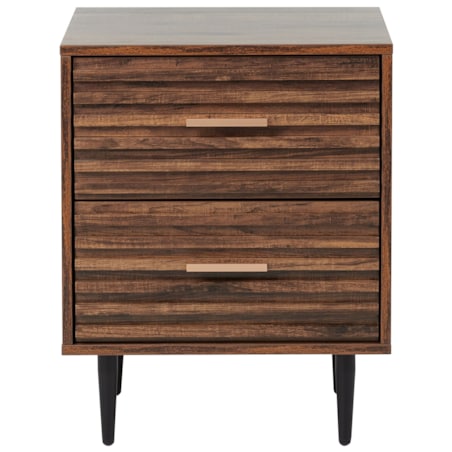 Szafka nocna 2 szuflady MDF Ciemne drewno KEITH