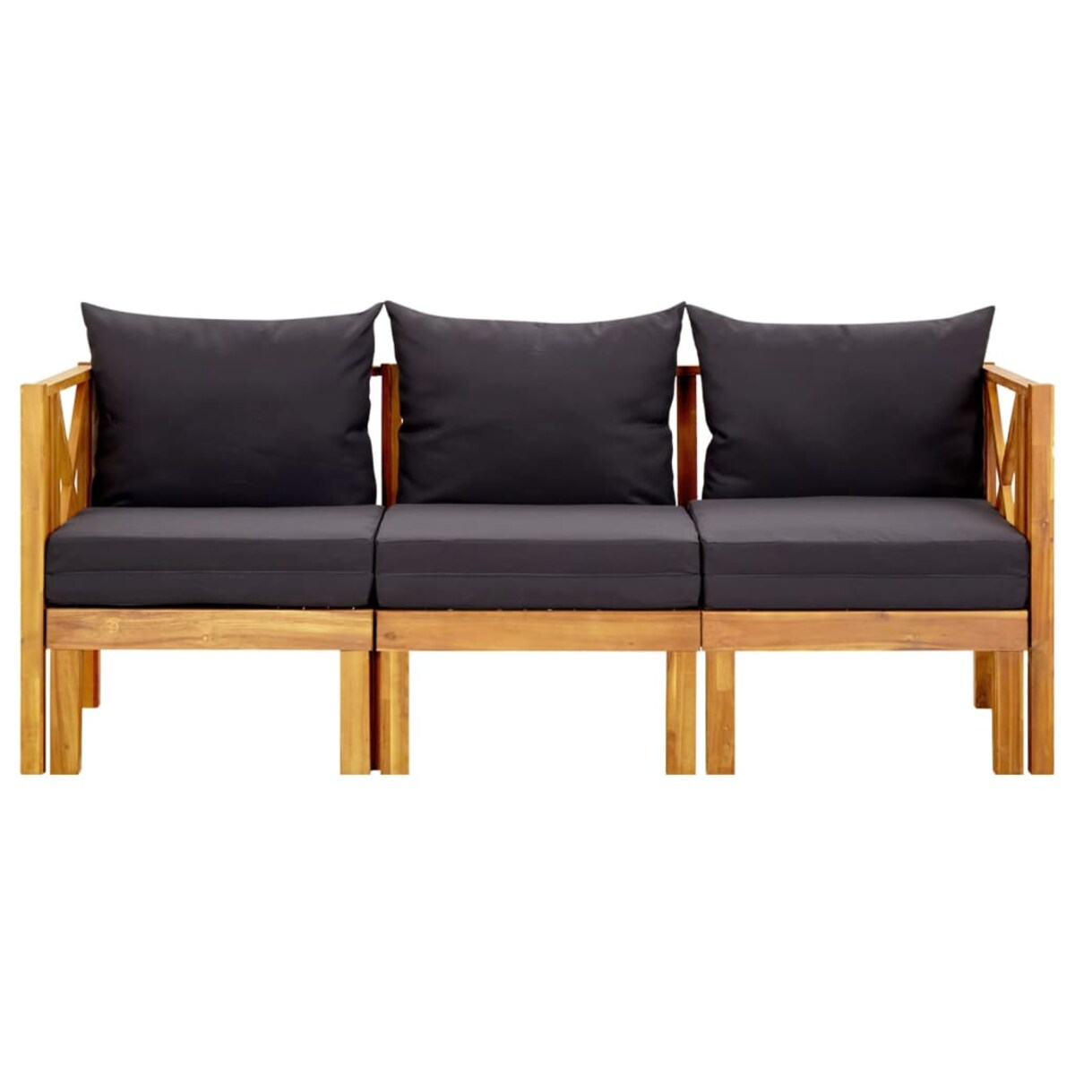 vidaXL 3-osobowa ławka ogrodowa z poduszkami, 179 cm, drewno akacjowe