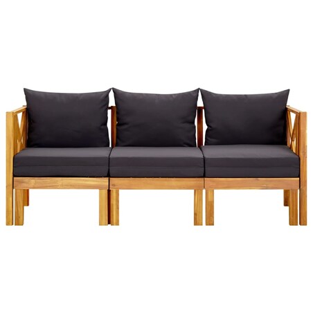 vidaXL 3-osobowa ławka ogrodowa z poduszkami, 179 cm, drewno akacjowe