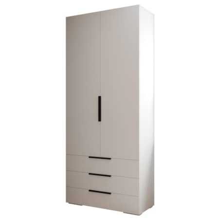 Szafa z szufladami wysoka INOVA 1 2D 3SZ biały+czarny