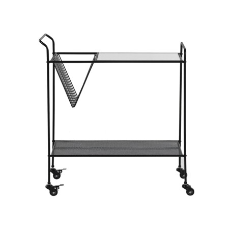 Metalowy wózek kuchenny 2-poziomowy czarny ALAMO