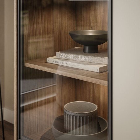 Trzydrzwiowa komoda ISA 3D z oświetleniem LED, glina + columella