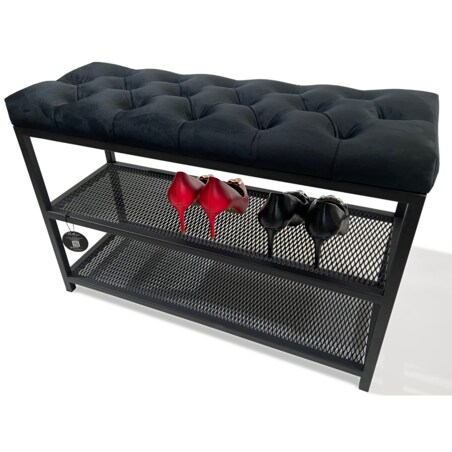 Szafka na buty loftowa siedzisko kolor czarny 80cm