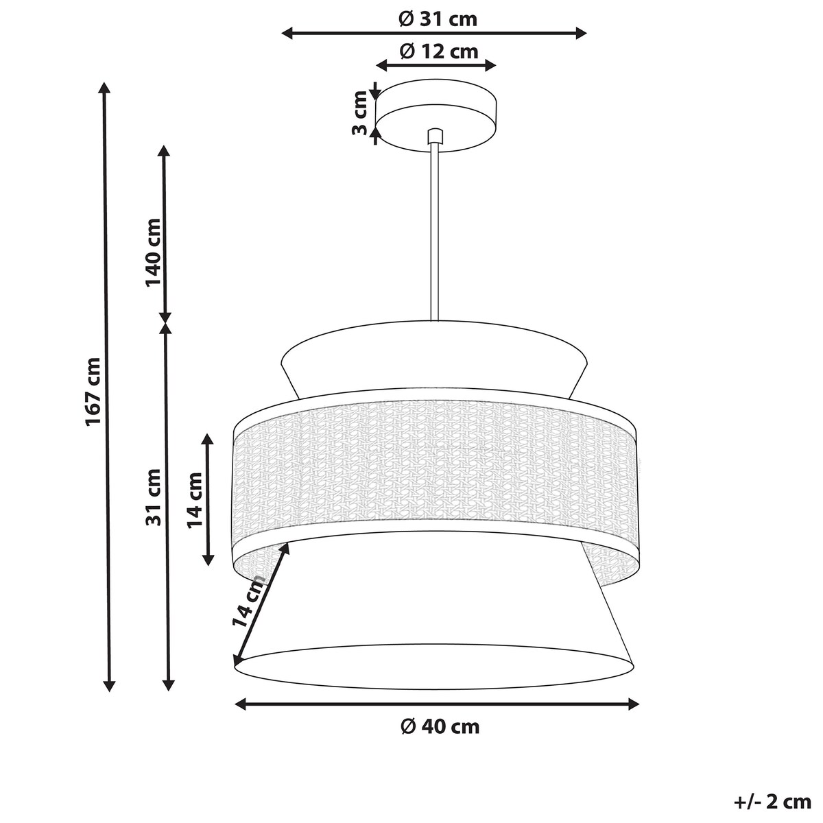 Lampa wisząca LUYANO Rattan Beżowy