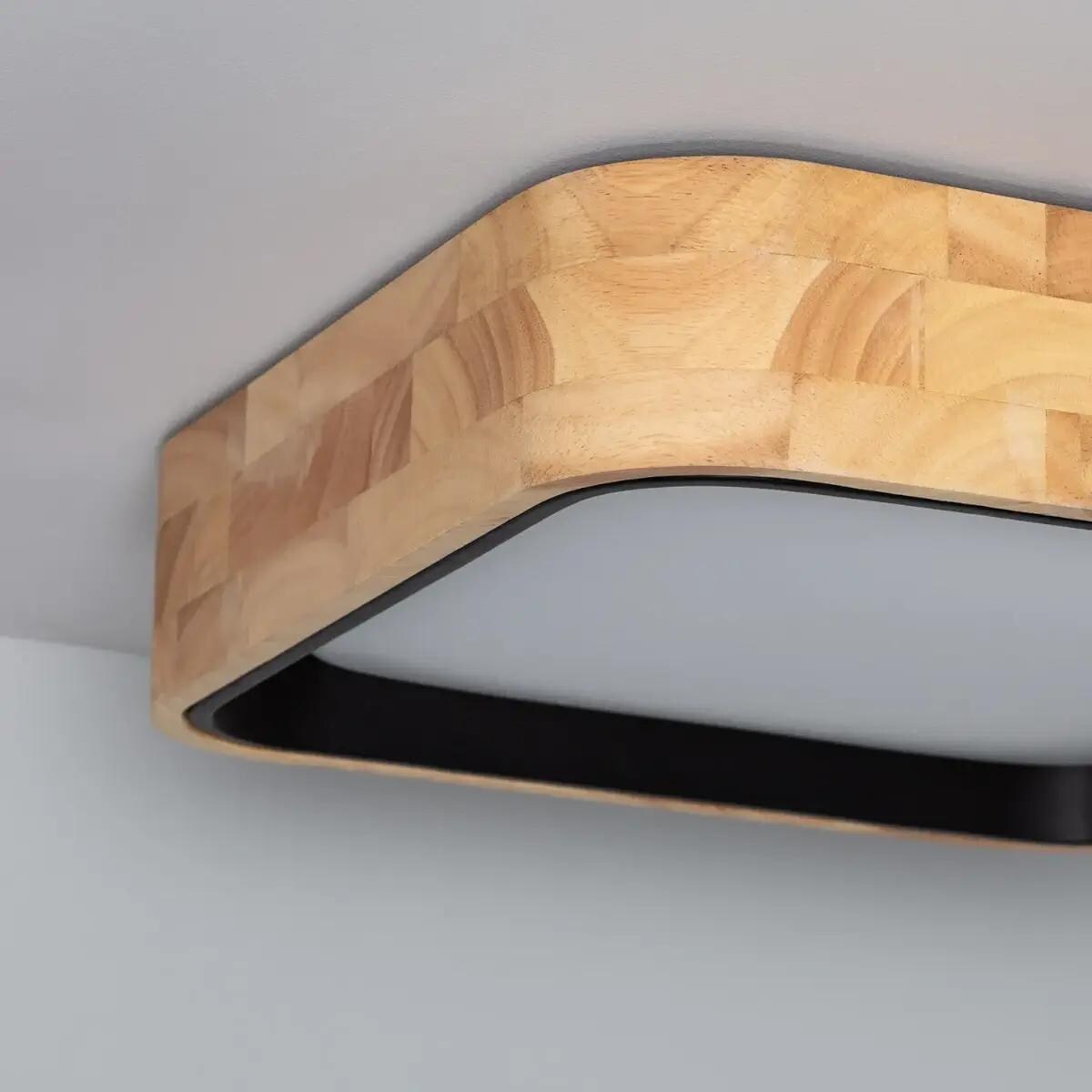 Kwadratowy plafon Naturale ABR-PLKDM-15W-CCT Abruzzo LED 16W 2700-6500K drewniany