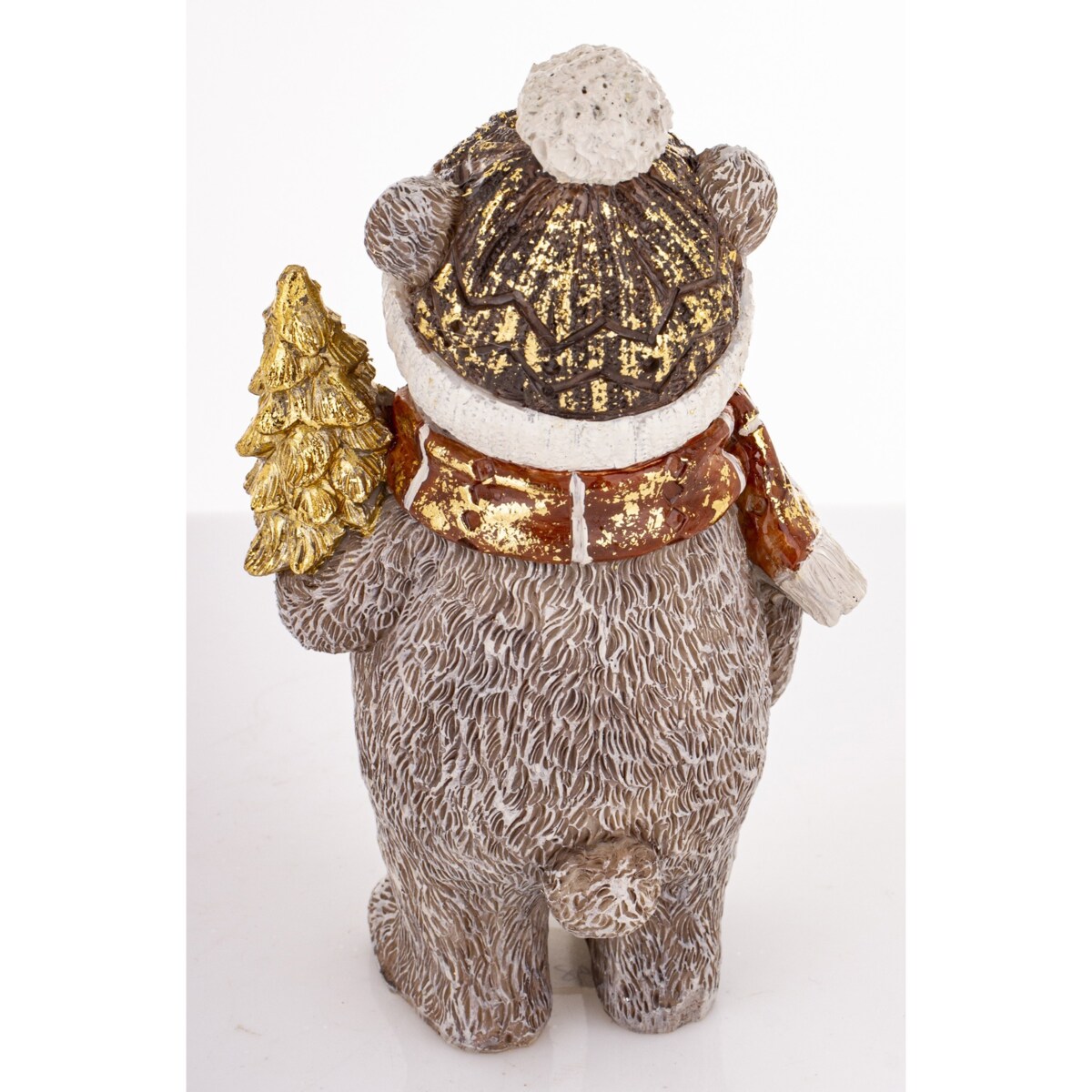 Figurka świąteczna - szary Miś 13,5x7x6 cm CAPELLO z choinką