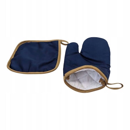 Rękawica kuchenna podwójna ochronna GRUBA pikowana + łapka + etui