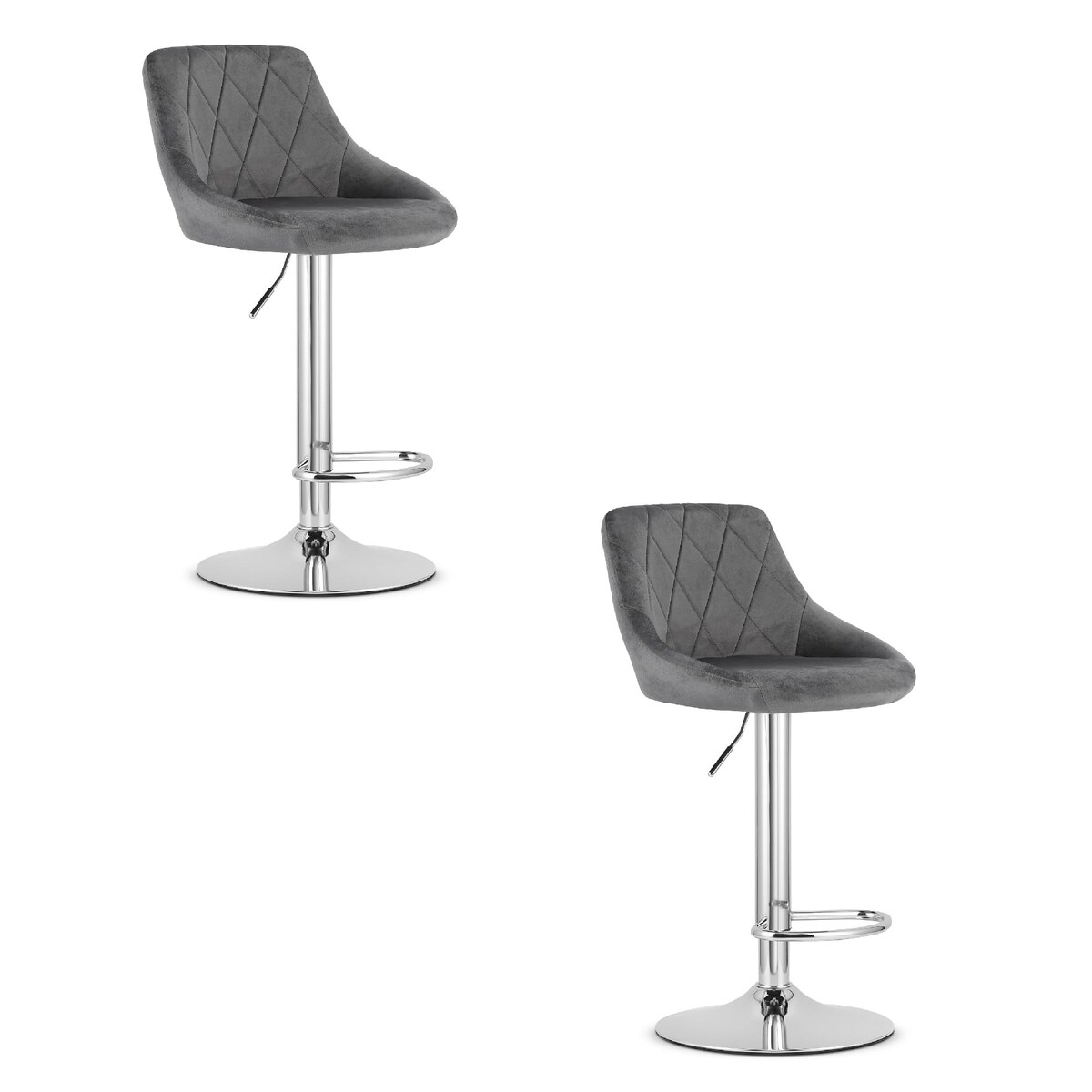 Hoker Do Jadalni Kuchni Baru Wysoki Kast Zestaw 2 Sztuki Szary