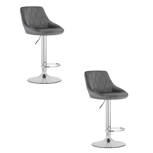 Hoker Do Jadalni Kuchni Baru Wysoki Kast Zestaw 2 Sztuki Szary