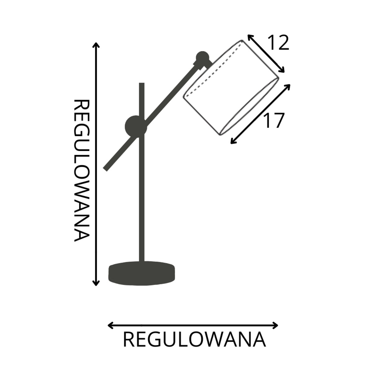 Lampka nocna przegubowa na biurko lampa biurkowa regulowana LED z abażurem walec MODERN