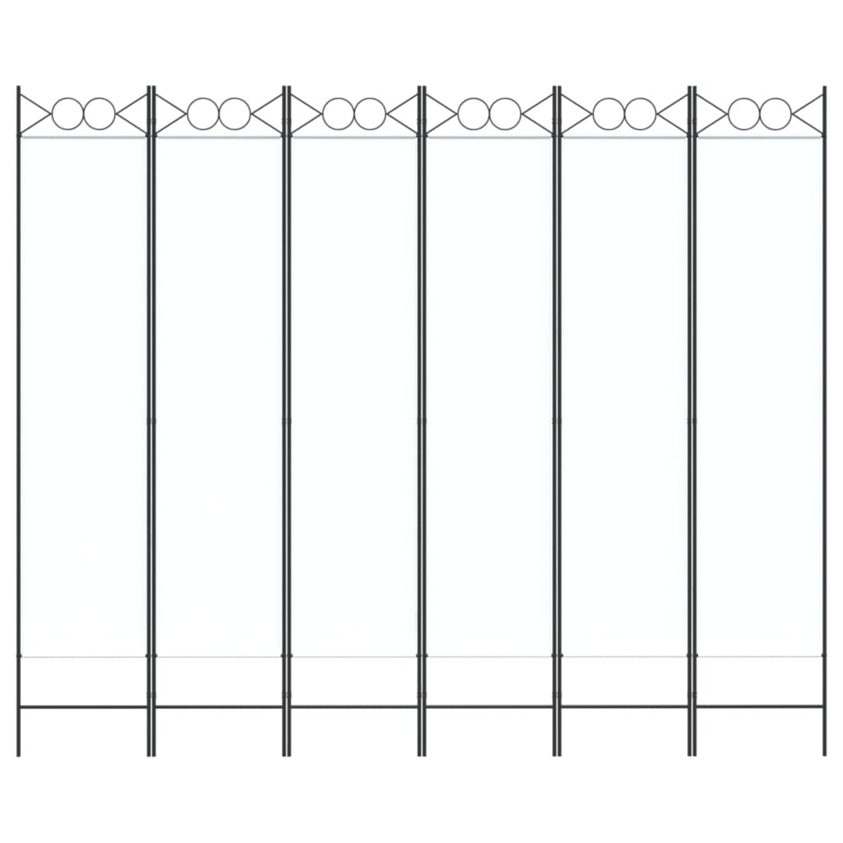 vidaXL Parawan 6-panelowy, biały, 240x200 cm, tkanina