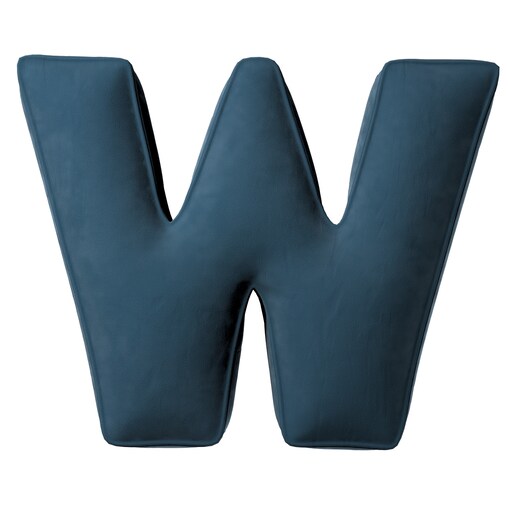 Poduszka literka W, pruski błękit, 35x40cm, Posh Velvet