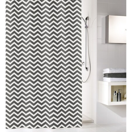 Kleine Wolke Zack Ekologiczna Zasłona prysznicowa szary 120x200 cm, PEVA bezzapachowa
