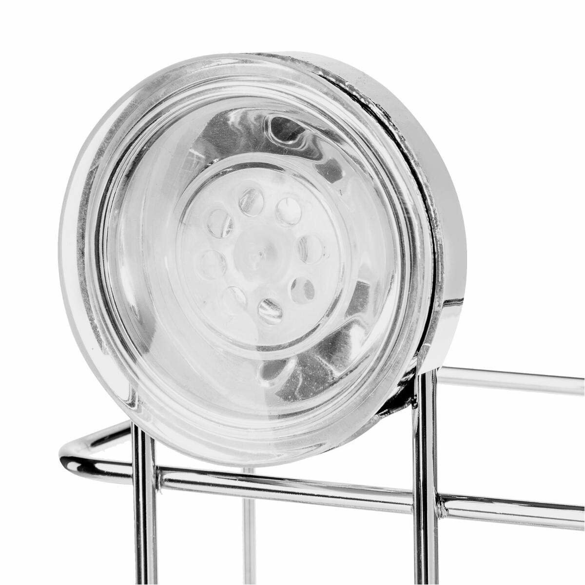 Półka łazienkowa, wisząca na przyssawki, stal chromowana, wysoka