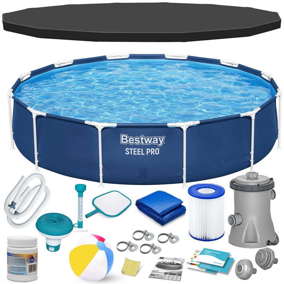 Basen ogrodowy stelażowy pompa 366x76 Bestway 16w1