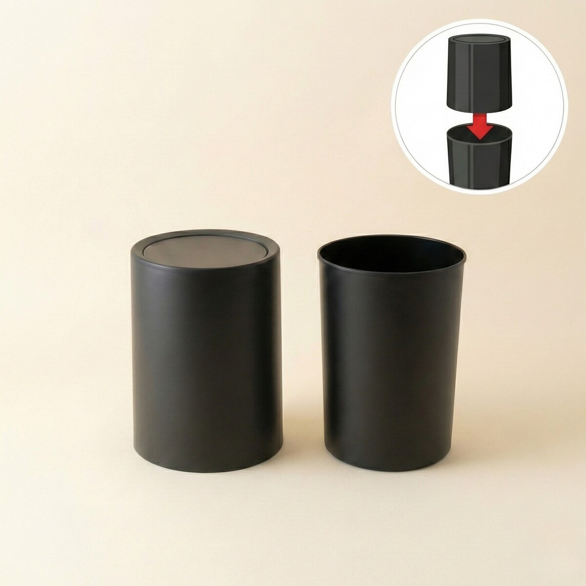 Łazienkowy kosz na śmieci RUND, 6 l