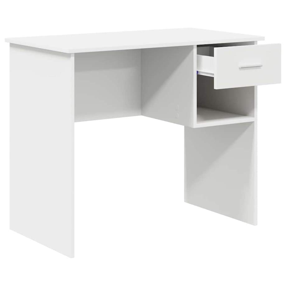 vidaXL Biurko z półką Biały 90 x 49.5 x 75 cm Materiał drewnopochodny