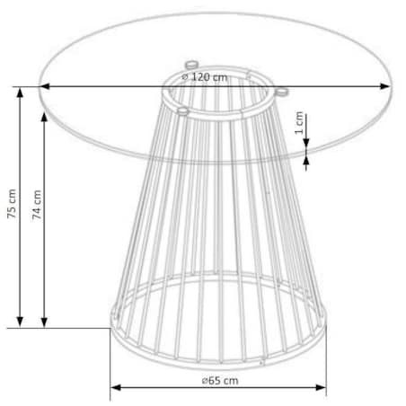 STÓŁ OKRĄGŁY Dabro 120cm SZKLANY BLAT stalowa ZŁOTA PODSTAWA