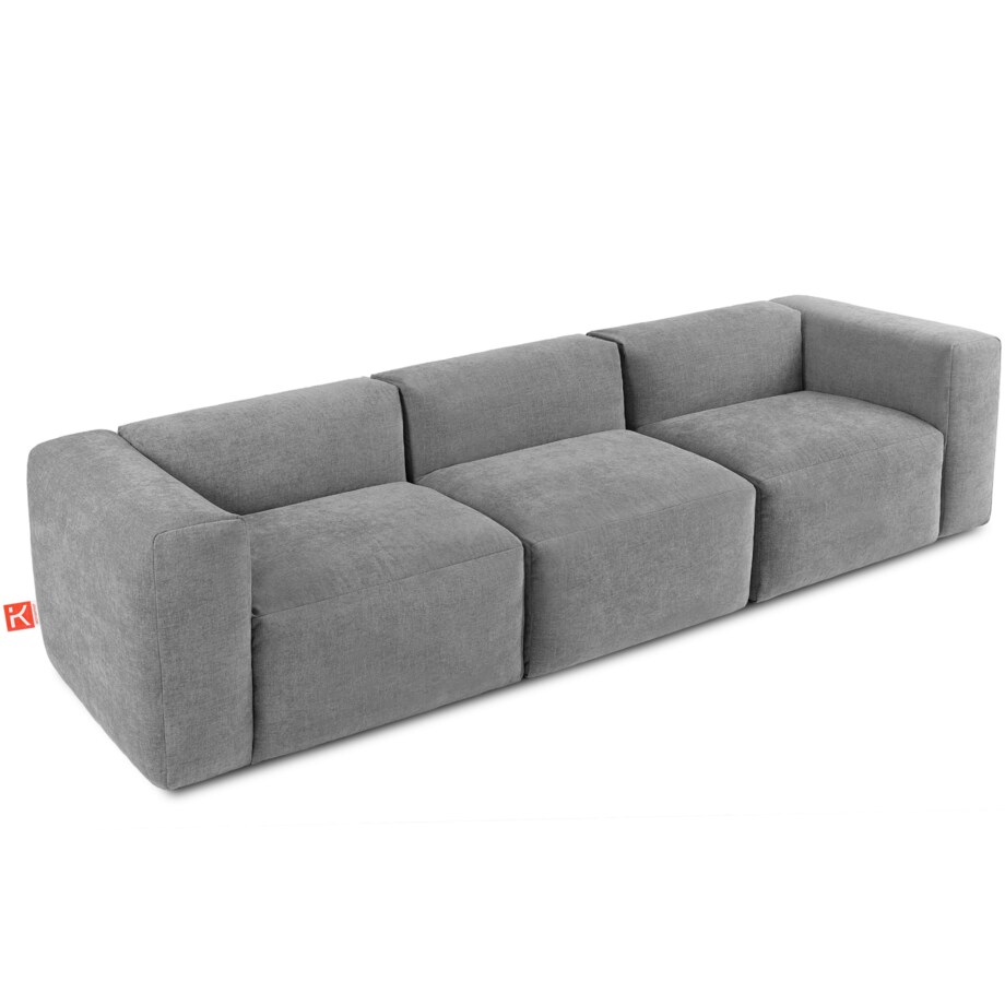 KONSIMO BUFFO 3-osobowa sofa z wyjątkowo miękkim i wygodnym siedziskiem, kolor jasny popielaty