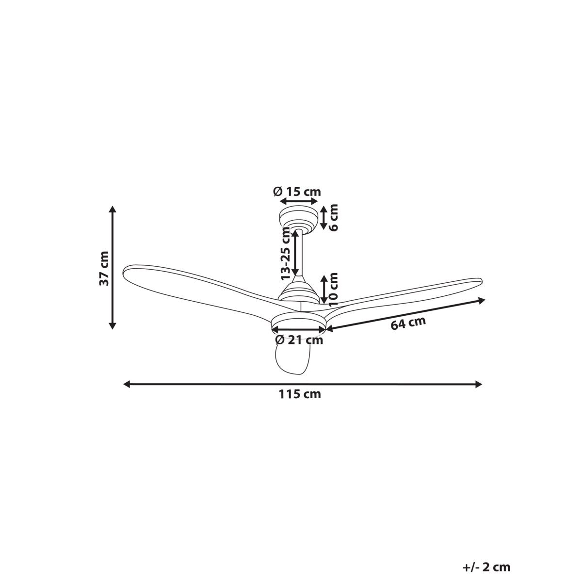 Wentylator sufitowy z lampą MOYAR Z pilotem Ciemnobrązowy