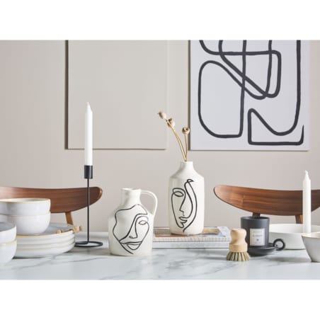 Wazon na kwiaty ceramiczny biały AGRINION