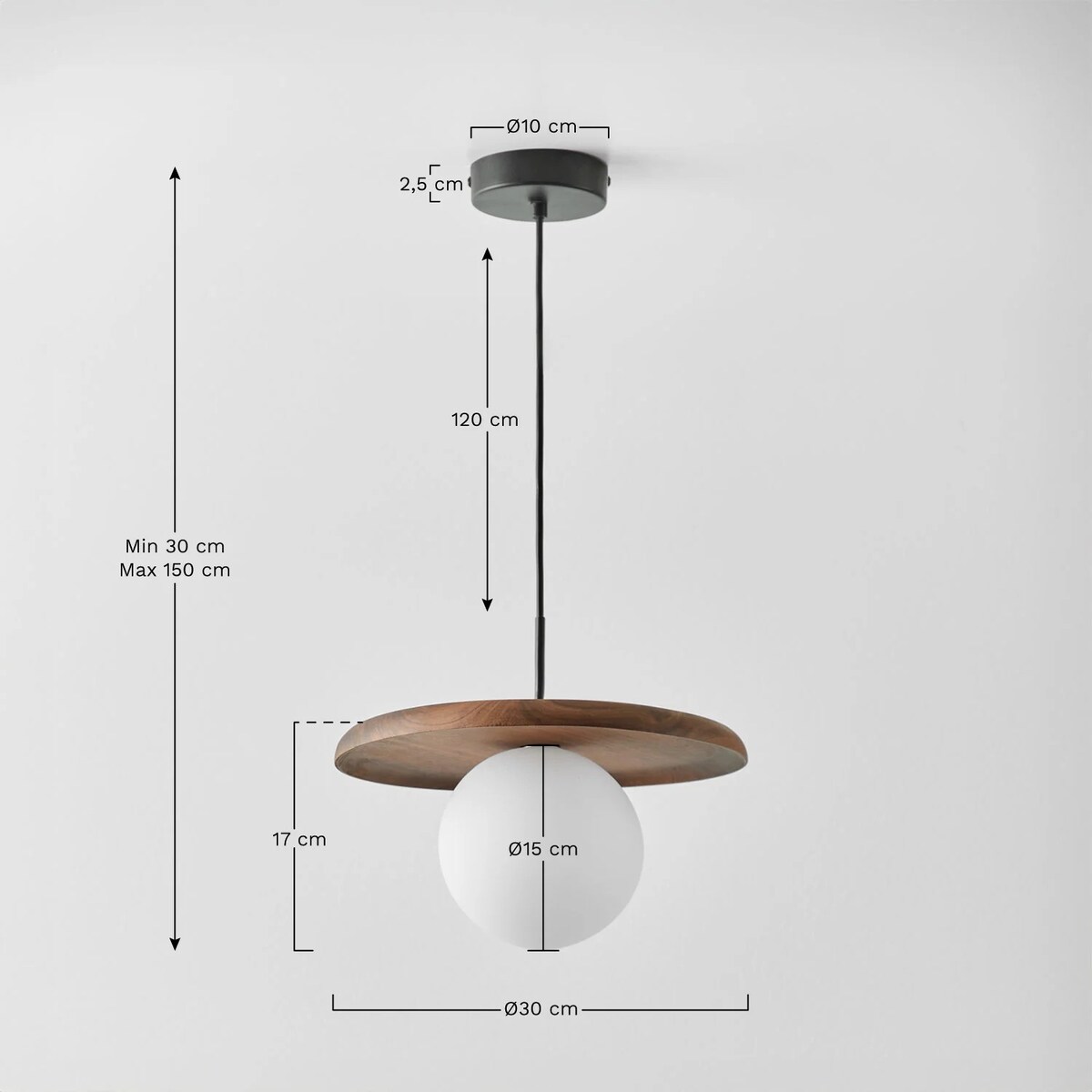 Lampa wisząca z drewna akacjowego Freidy