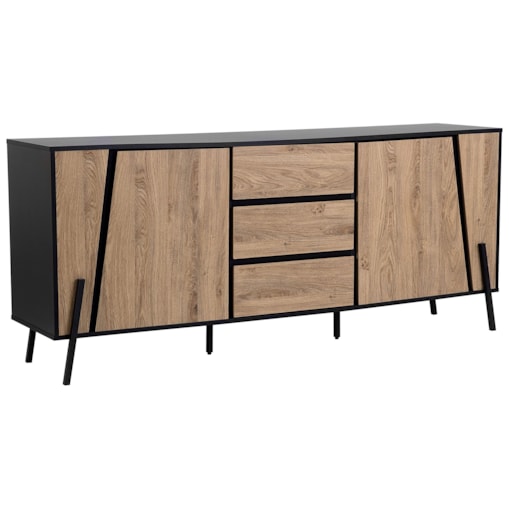 Komoda jasne drewno z czarnym BLACKPOOL