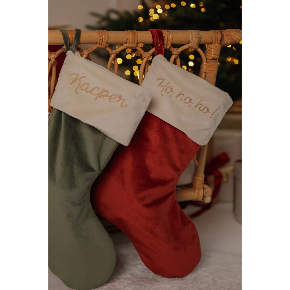 Skarpeta Świąteczna Personalizowana Forest Green