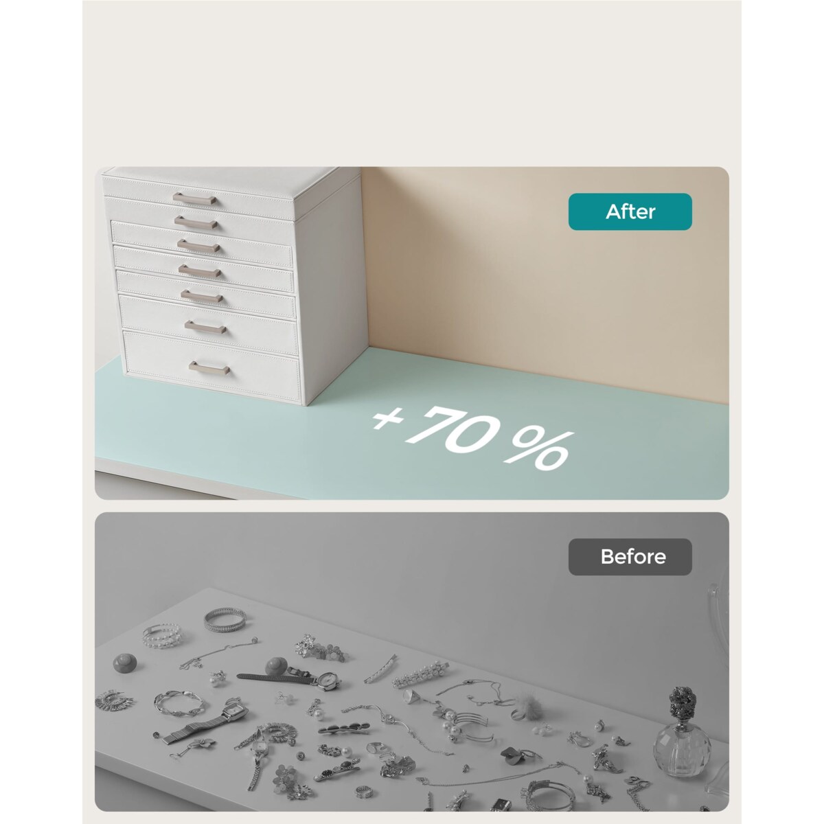 Kasetka Na Biżuterię 30,2X21X31,3 Cm Biały