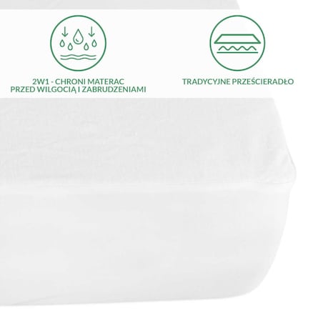 Prześcieradło ochronne wodoodporne z gumką 2w1, rozmiar 160x200 SG kolor biały