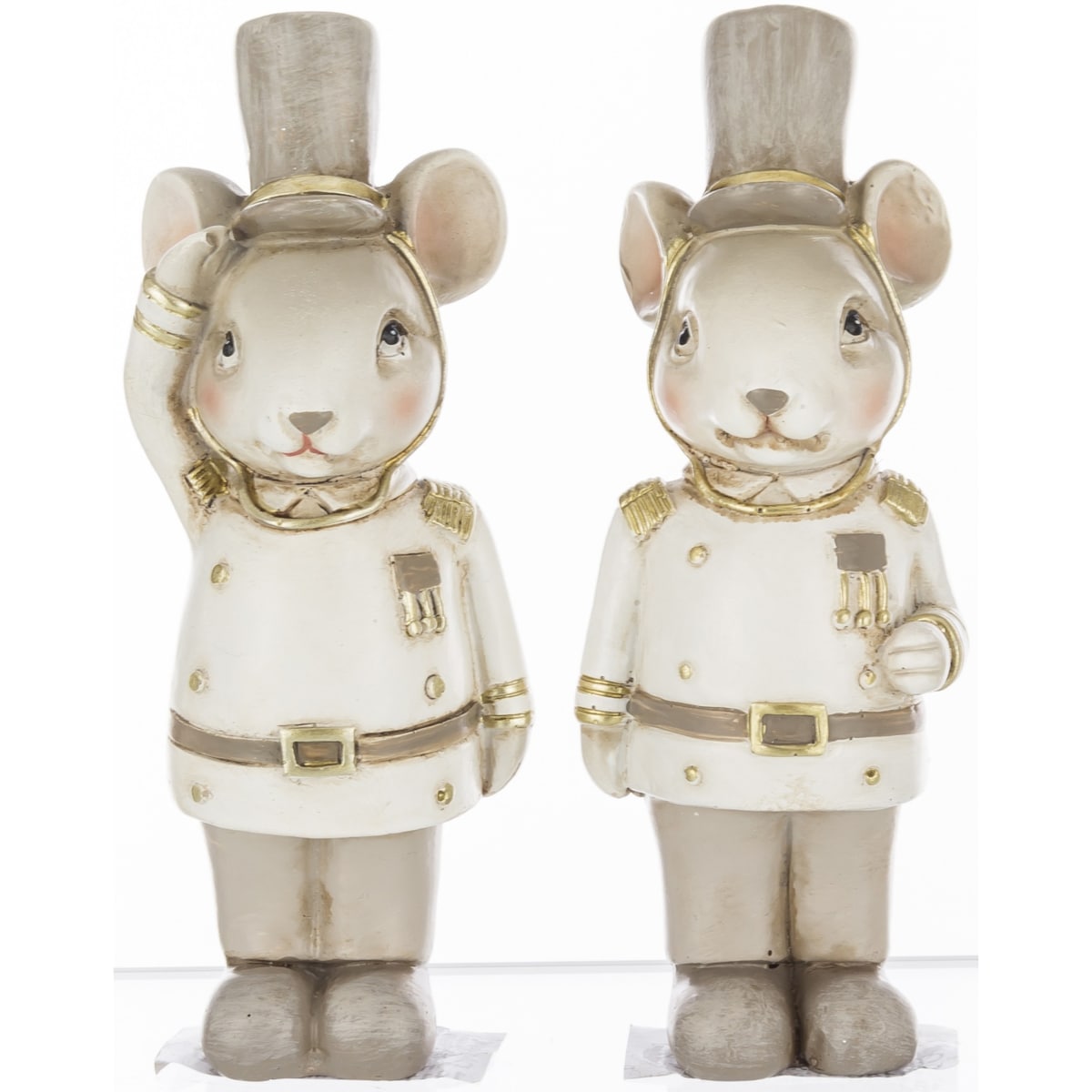 Figurki - 2 myszy w mundurach z orderami 11,5x4,5x4 cm