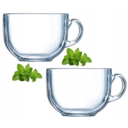 2x DUŻA FILIŻANKA KUBEK przezroczysty 500ml LUMINARC jumbo szklana napoje