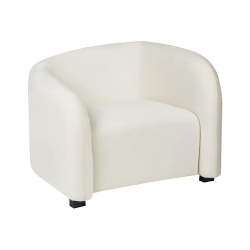 Fotel VELTADA Welur Złamana biel