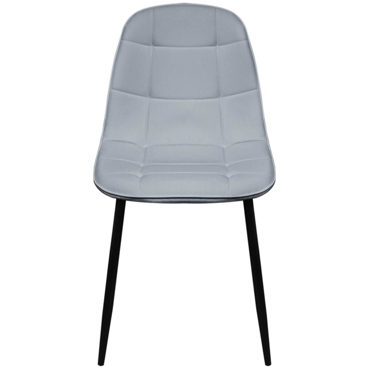 Krzesło Masimo jasnoszare ekoskóra z czarnymi nóżkami