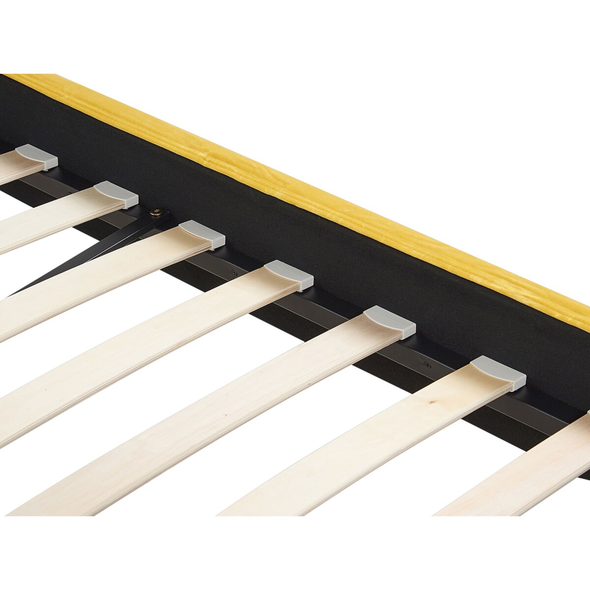 Łóżko welurowe 180 x 200 cm żółte FITOU