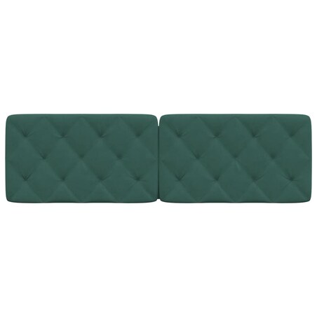 vidaXL Poduszka na wezgłowie, ciemnozielona, 160 cm, aksamitna