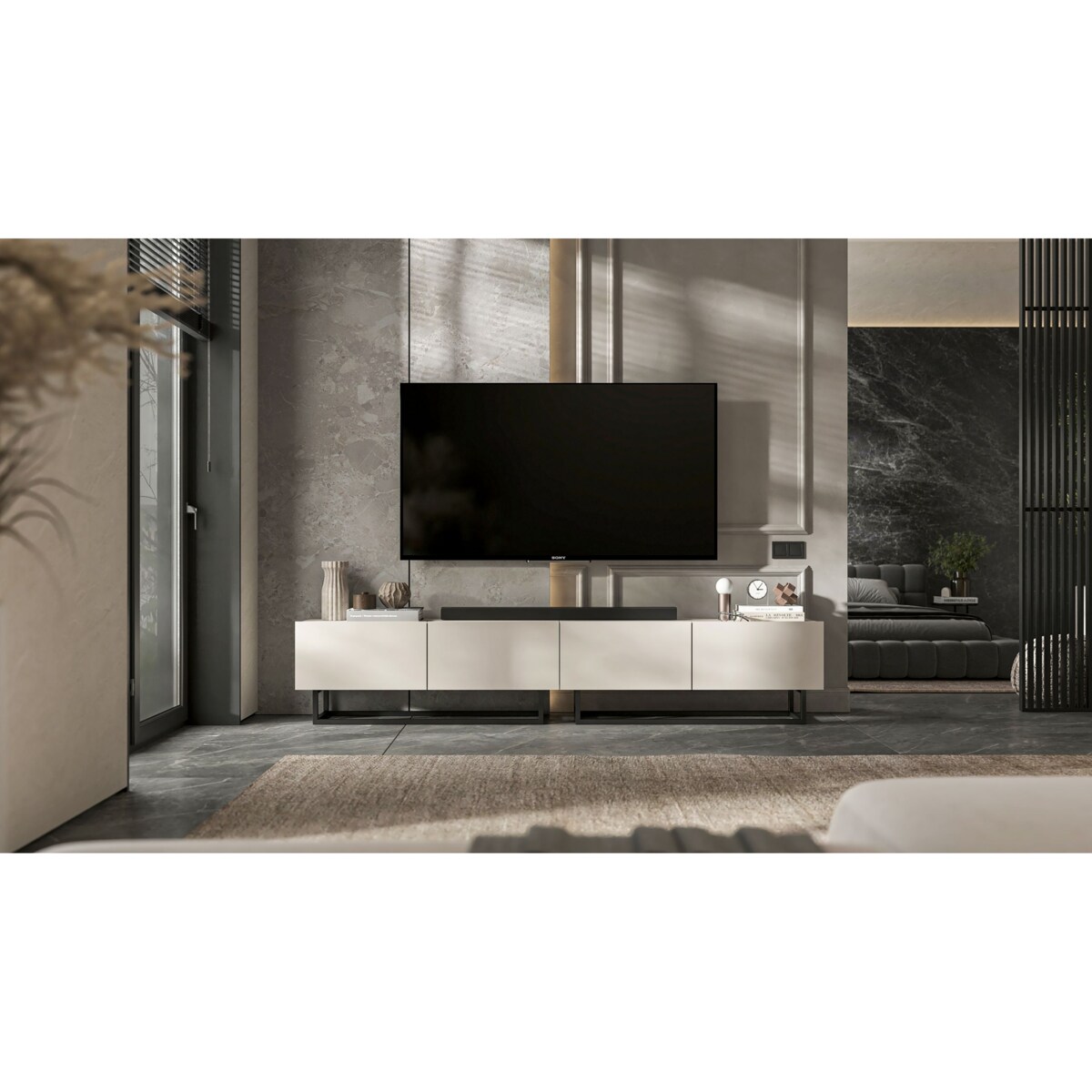 Szafka RTV Komoda Loft Industrialna Kaszmir Mat 240 cm