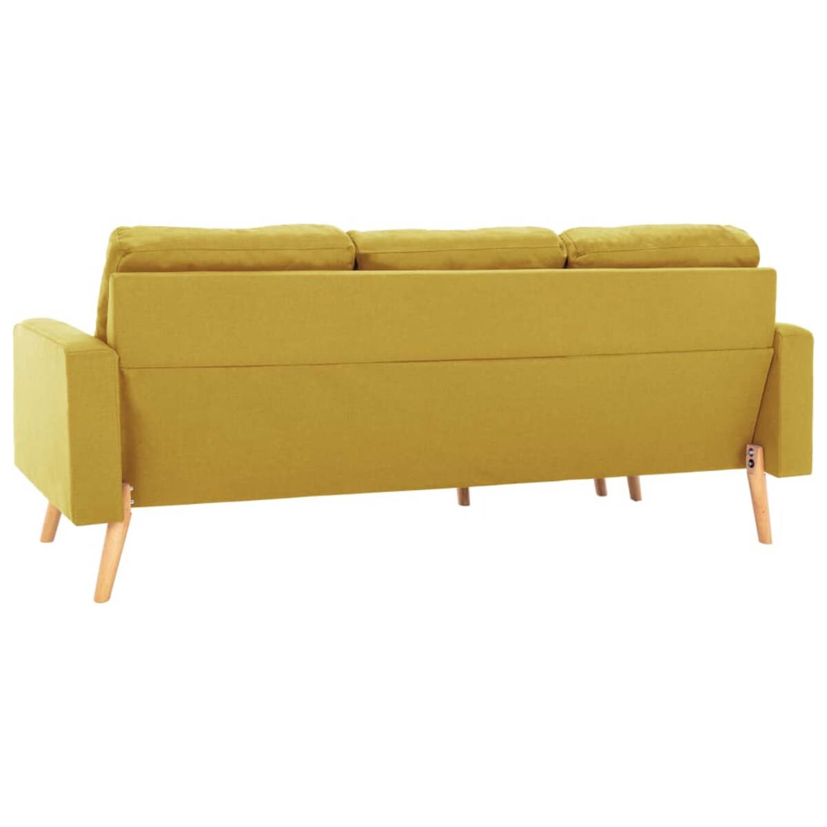 vidaXL 3-osobowa sofa z podnóżkiem, żółta, tapicerowana tkaniną