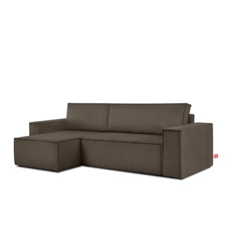 KONSIMO NAPI Uniwersalny narożnik z funkcją spania, brązowy, prawy/lewy