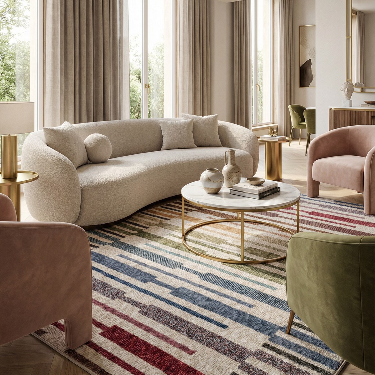 Dywan Arte 300x400 cm Geometryczny Wielokolorowy