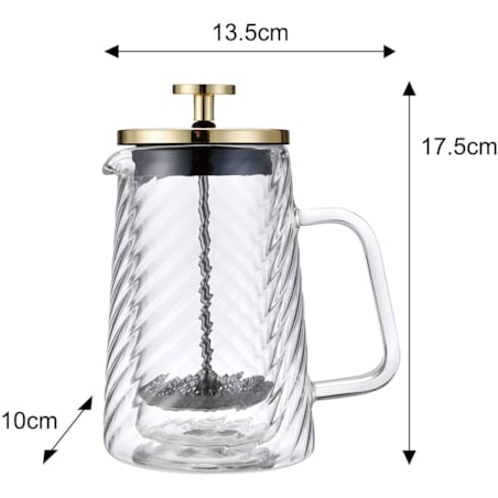 Zaparzacz do kawy herbaty szklany 350ml French Press złoty KLAUSBERG