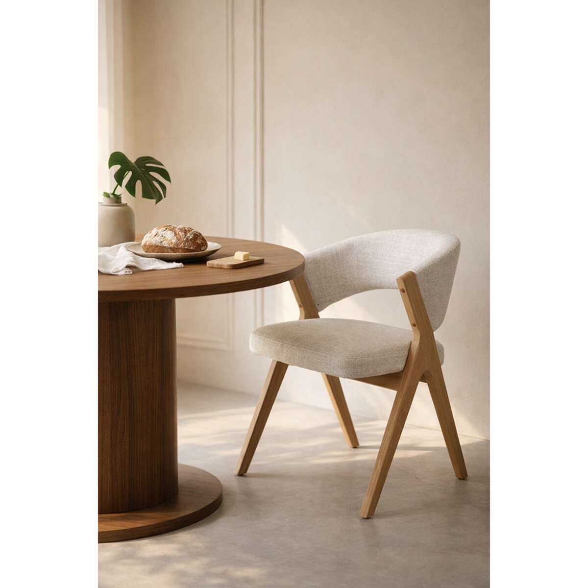 Krzesło tapicerowane do jadalni FIRENZE beżowe