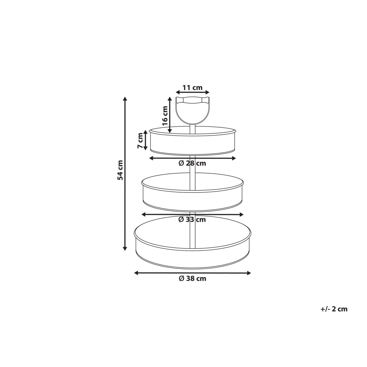 3-poziomowa patera na ciasto KOUIGN Srebrny