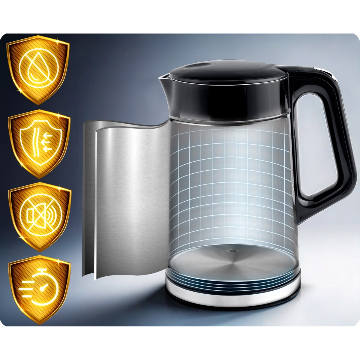 Czajnik elektryczny Berdsen 1,7l panel dotykowy regulacja temperatury 2200W