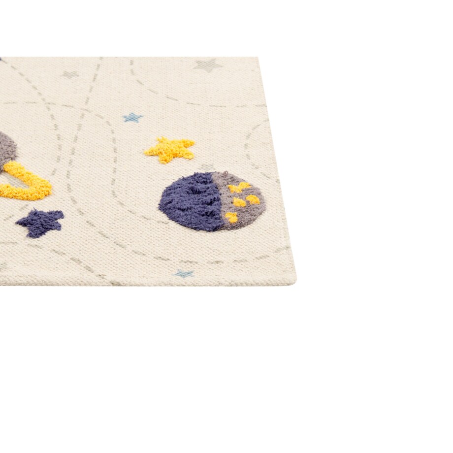 Dywan dziecięcy bawełniany motyw galaktyki  80 x 150 cm wielokolorowy LANGSA