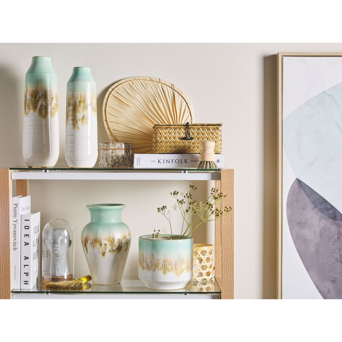 Wazon na kwiaty ceramiczny wielokolorowy CYME