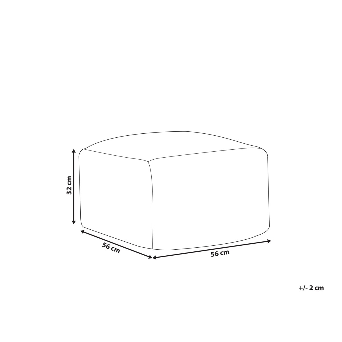 Puf wełniany 56 x 56 x 32 cm czarno-biały KNIDOS