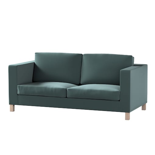 Pokrowiec na sofę Karlanda rozkładaną, krótki, zgaszony szmaragd - welwet, 180 x 93 x 66 cm, Ingrid