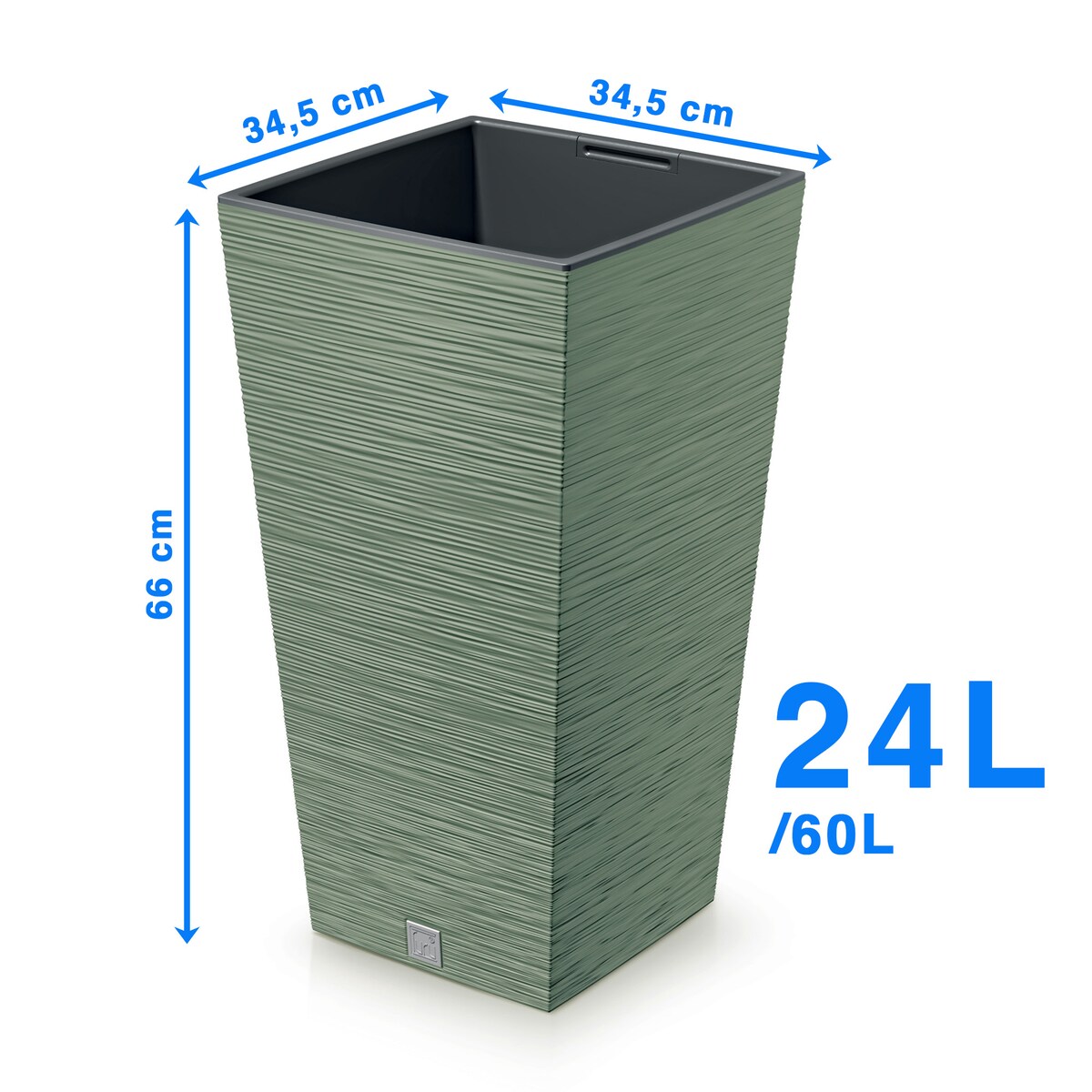 Doniczka Donica Ogrodowa 34,5 Cm Kwadratowa Na Taras Do Ogrodu Domu Zielona